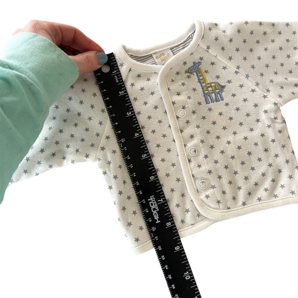 Baby B'gosh Reversible Cardigan Jackets Newborn NB Blue Gray Stars 2-Pack NWT - Picture 10 of 11